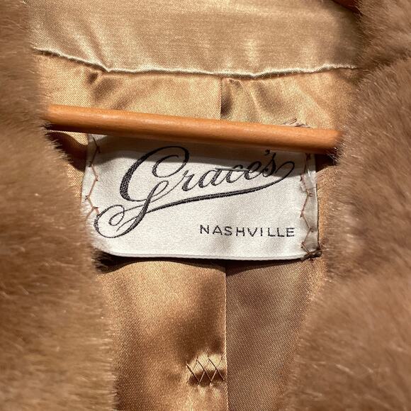 Grace’s Nashville Faux Fur Genuine Suede Belted Coat | Mid Century Vintage S/M/L - Picture 10 of 16